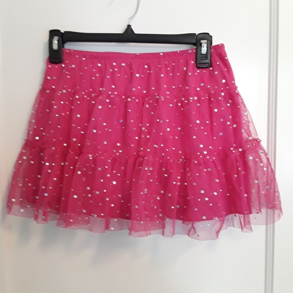 NWT Falls Creek Dance Sequined Pink Tulle Skort - Picture 2 of 2